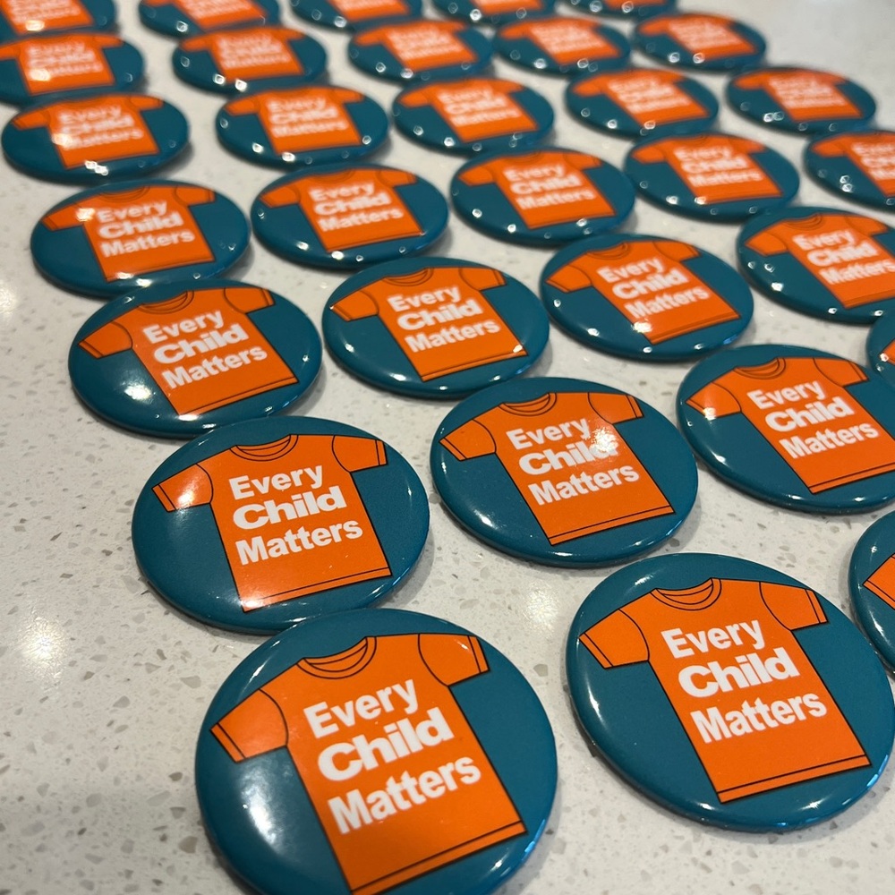 Orange and Blue 'Every Child Matters' Buttons